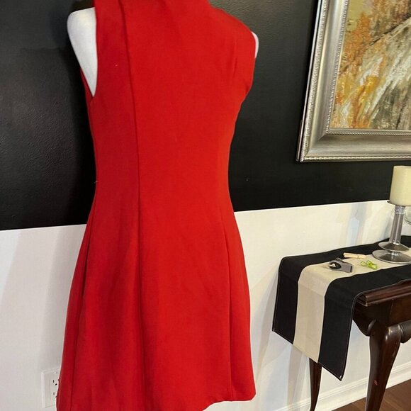 Charles Henry Red Button-Front Mini Dress – Size S MSRP: $99 - Picture 10 of 12